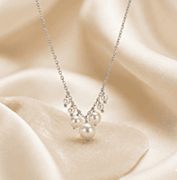 925 Silver Pearl Blossom Cascade Necklace