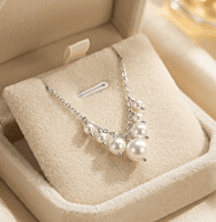 925 Silver Pearl Blossom Cascade Necklace