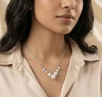 925 Silver Pearl Blossom Cascade Necklace