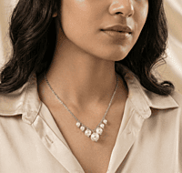 925 Silver Pearl Blossom Cascade Necklace