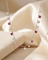 925 Silver Rosé Garden Shimmer Necklace
