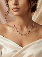 925 Silver Rosé Garden Shimmer Necklace