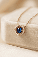 925 Silver Rose Gold Midnight Halo Necklace