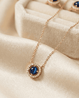 925 Silver Rose Gold Midnight Halo Necklace