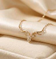 925 Silver Golden Aurelian Stag Necklace