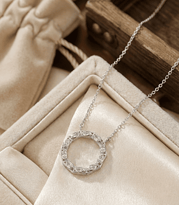 925 Silver Marquise Halo Necklace