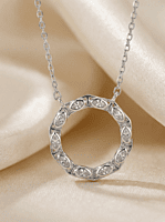 925 Silver Marquise Halo Necklace