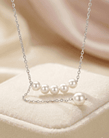 925 Silver Luminescent Pearl Cascade Necklace