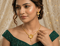 18 kt Gold Floral Sculpted Necklace Set