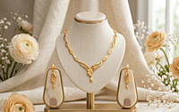 18 kt Gold Celestial Bloom Necklace Set