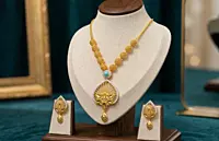 18 kt Gold Azure Lattice Necklace Set