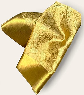 Nita Ambani Saree Gold | Banarasi Tissue Silk Saree with Zari Weave Pallu | Blouse Included Nita Ambani Saree Gold | Banarasi Tissue Silk Saree with Zari Weave Pallu | Blouse Included