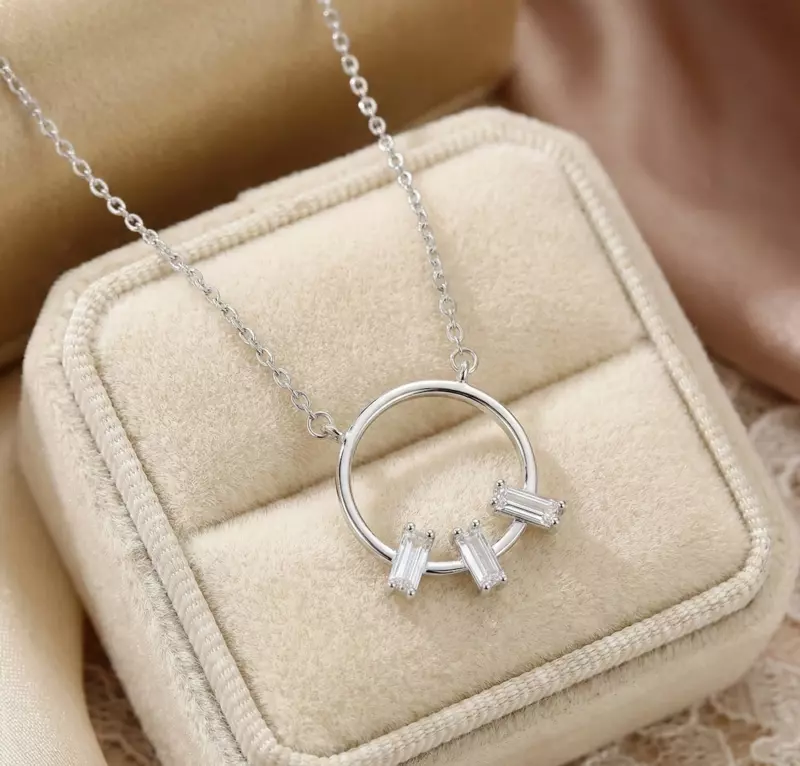 925 Silver Radiant Halo Necklace