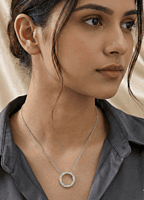 925 Silver Marquise Halo Necklace