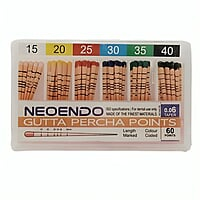 NeoEndo Gutta Percha Points 6% Length Marked – Root Canal GP Points