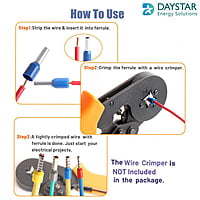 Ferrule Copper Crimp Connector - Insulated Cord Pin End Terminall Blue for 2.5 sq mm (10 nos)