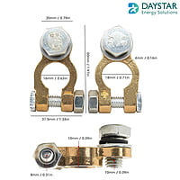Brass Battery Terminal Connectors, Top Post Battery Terminals Clamp Set for Marine Car Boat RV Vehicles (pack of 4))
