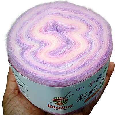 Rainbow Mohair Cake 104 Purple Pink Swirl