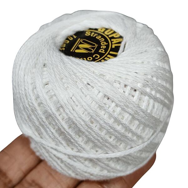 Gopal Embroidery Thread White 10 gm Gopal Embroidery Thread White 10 gm