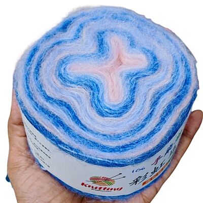 Rainbow Mohair Cake 106 Blue and Pink Swirl