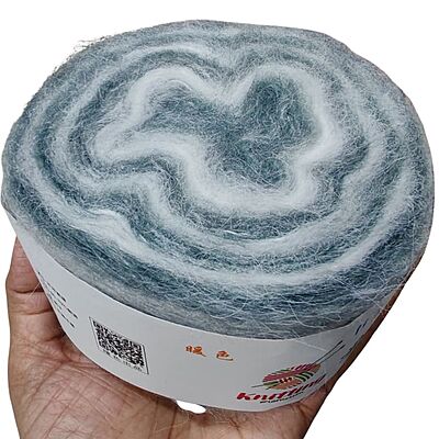 Rainbow Mohair Cake 113 Dark Grey and White