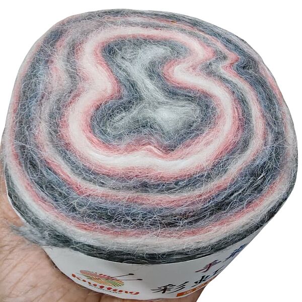 Rainbow Mohair Cake 115 Dark Grey White Light Red Rainbow Mohair Cake 115 Dark Grey White Light Red