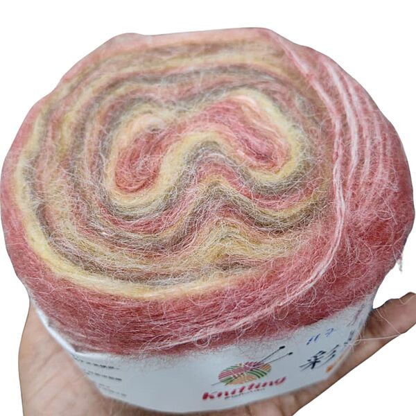 Rainbow Mohair Cake 117 Dark Cream, Brown and Red Rainbow Mohair Cake 117 Dark Cream, Brown and Red