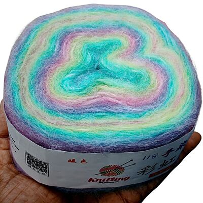 Rainbow Mohair Cake 118 Green Rainbow