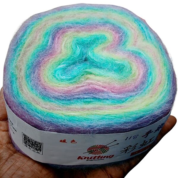 Rainbow Mohair Cake 118 Green Rainbow Rainbow Mohair Cake 118 Green Rainbow