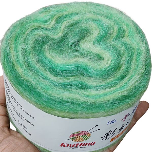 Rainbow Mohair Cake 116 Bright Green Swirl Rainbow Mohair Cake 116 Bright Green Swirl