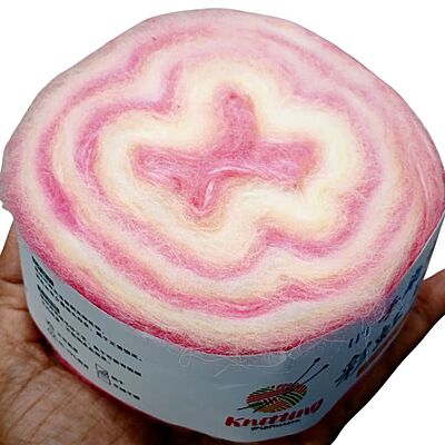 Rainbow Mohair Cake 119 Lite Pink Cream Swirl