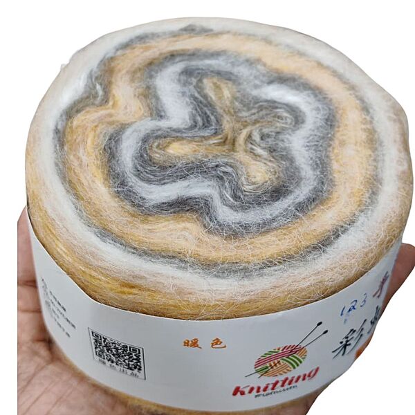 Rainbow Mohair Cake 123 Cream Black White Rainbow Mohair Cake 123 Cream Black White