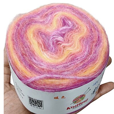 Rainbow Mohair Cake 125 Pink Orange Yellow