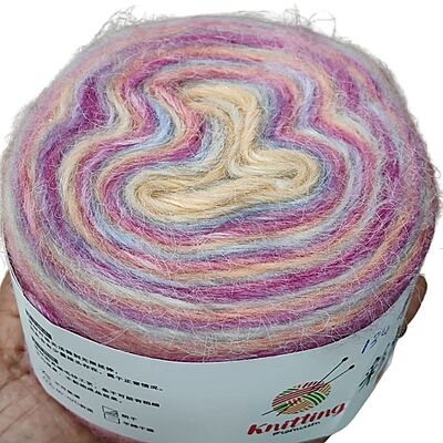 Rainbow Mohair Cake 134 Yellow Purple Blue