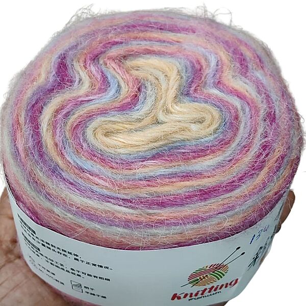 Rainbow Mohair Cake 134 Yellow Purple Blue Rainbow Mohair Cake 134 Yellow Purple Blue