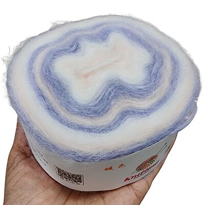 Rainbow Mohair Cake 142 White Lite Peach Blue