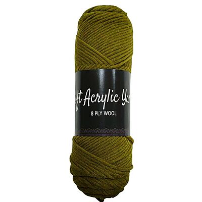 Soft Acrylic Yarn 8 ply Dark Olive Green