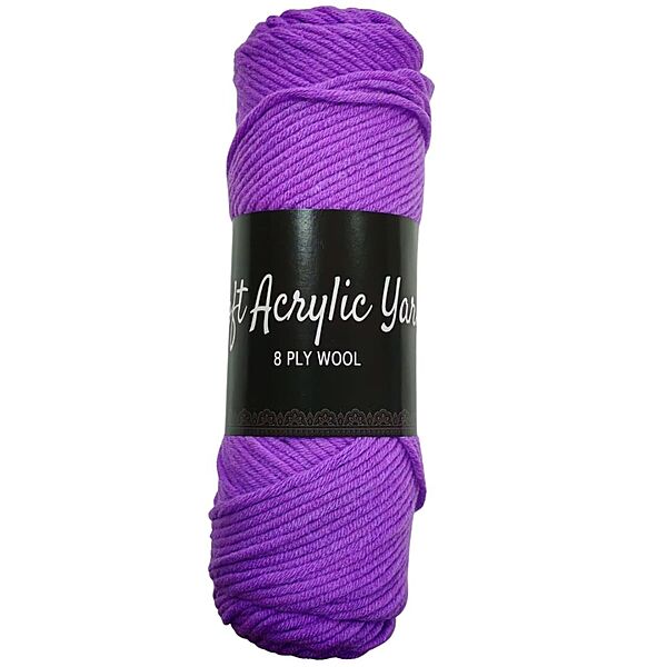 Soft Acrylic Yarn 8 ply Deep Lilac Soft Acrylic Yarn 8 ply Deep Lilac