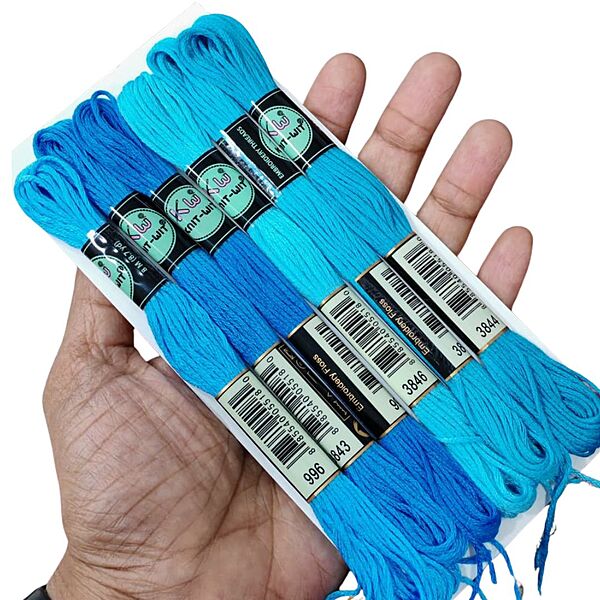 Airo Embroidery Thread Set Blue family