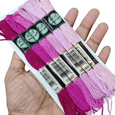 KnitWit Embroidery Thread Set Magenta family
