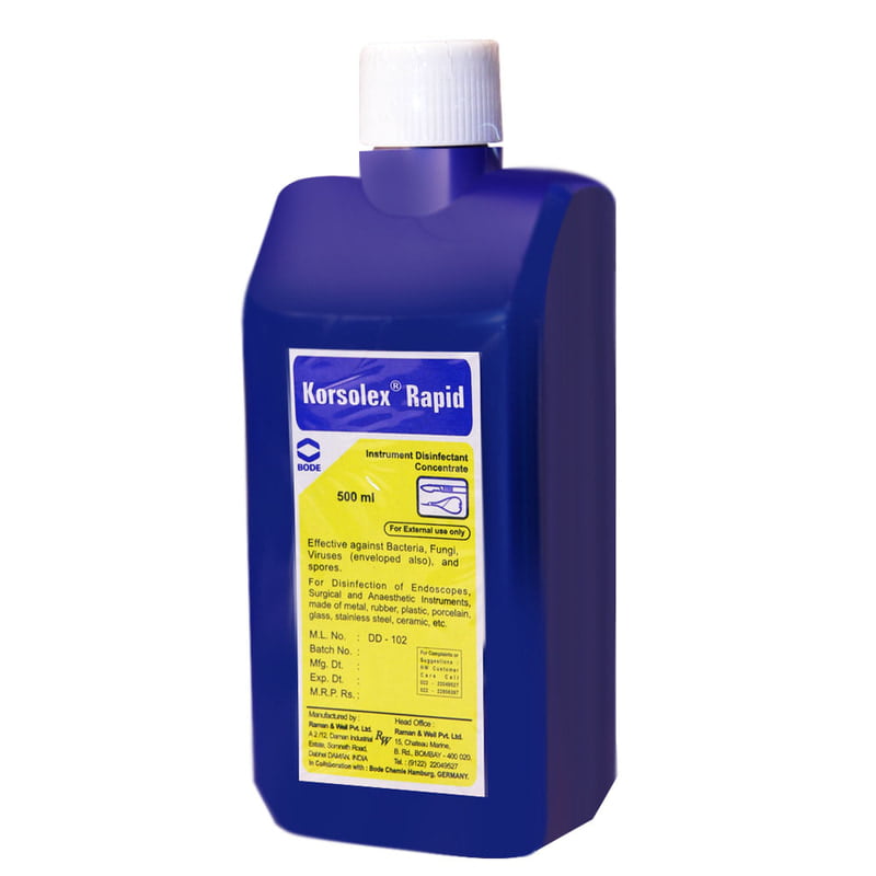 Korsolex Rapid Instrument Sterilizer 500ml | Glutaraldehyde Cold Sterilizer | Raman & Weil