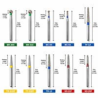 NewDiamond Preparation & Repair FG Airotor Bur Kit Pack of 10 Burs FG-110