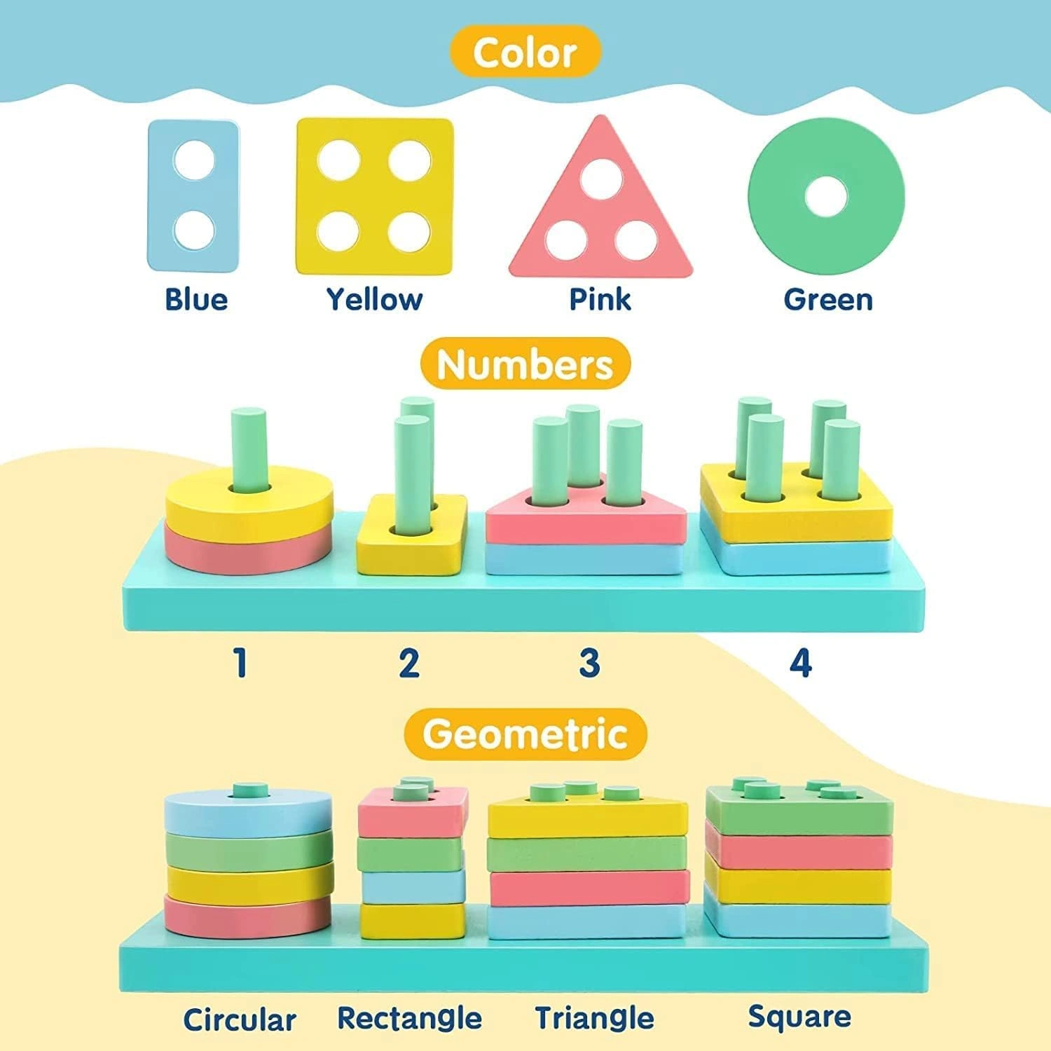 Wooden Shapes Puzzle – Montessori Educational Toy