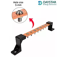 10 Hole Earth Bench / Terminal Strip | Copper-Plated Grounding Bar