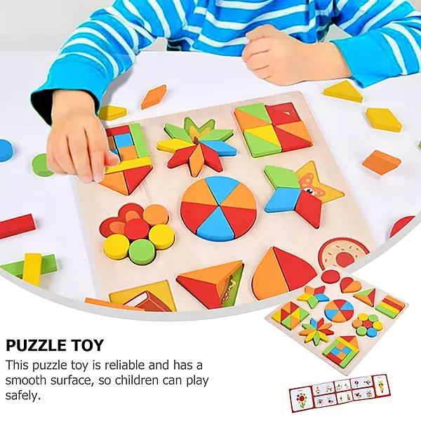 Wooden Shapes Puzzle Learning Toy – Montessori Educational Toy