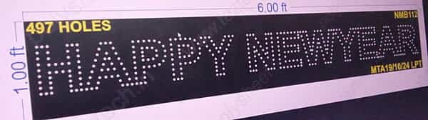 NMB112 HAPPY NEWYEAR NAME BOARD 1X6 FEET 497 HOLES