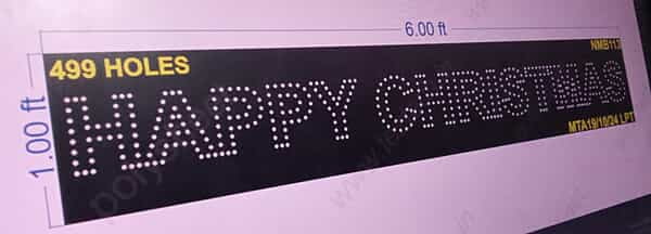 NMB113 HAPPY CHRISTMASNAME BOARD 1X6 FEET 499 HOLES