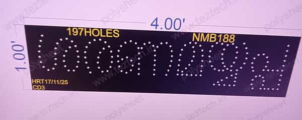 NMB188 NAME BOARD 1X4 FEET 197 HOLES