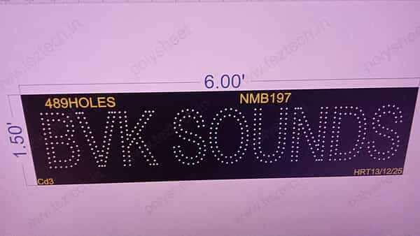 NMB197 NAME BOARD 1.5X6 FEET 489 HOLES