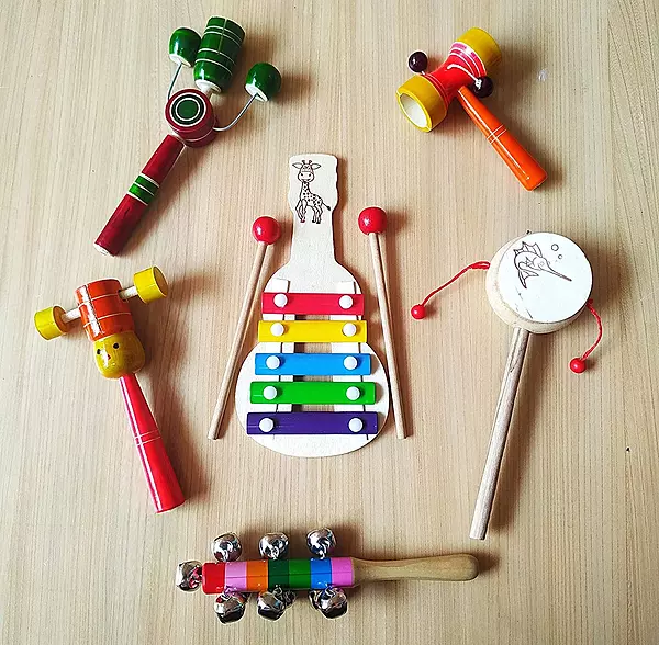 Channapatna Toys Wooden Baby Rattle Toy